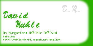 david muhle business card